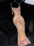 Mermaid Sequin Long Prom Dresses Formal Party Dress Birthday Outfit cg26117