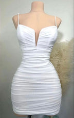 Cute White Straps Homecoming Dress,Sexy Bodycon Dress Y1917