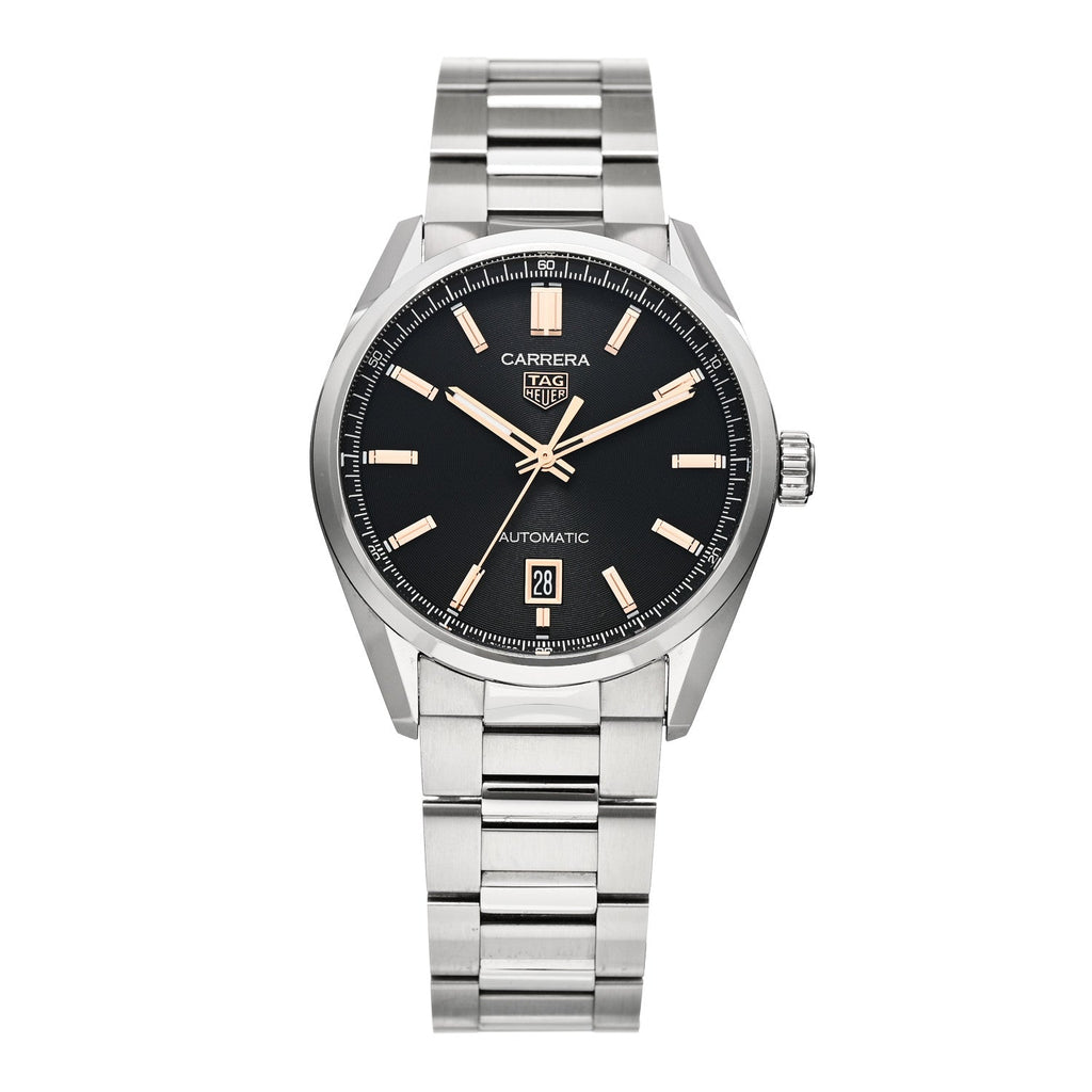 Stainless Steel 39mm Carrera Caliber 5 Automatic Watch Black WBN2113