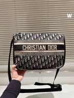 Medium Diorcamp Bag Blue Dior Oblique Embroidery