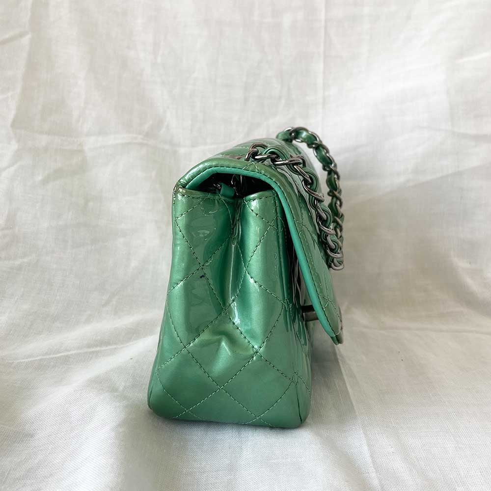 Chanel Green Leather Timeless Square Mini Flap Bag