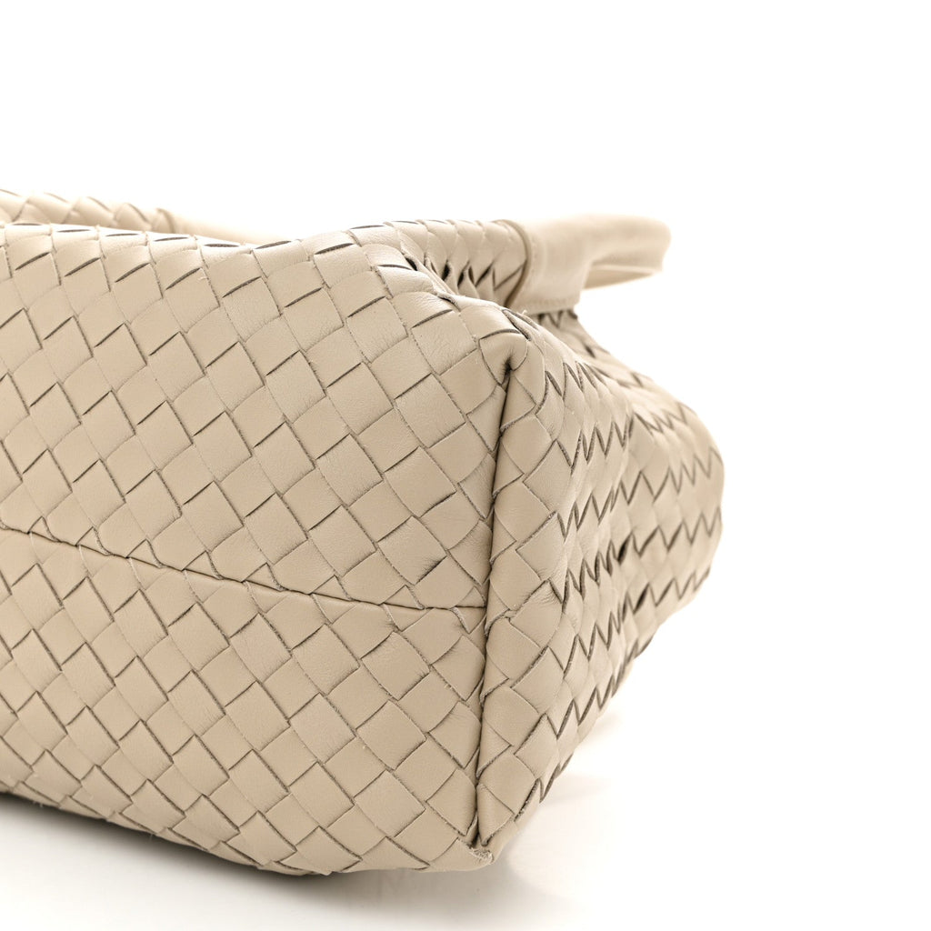 Calfskin Intrecciato Small Pinacoteca Tote Ecru Matcha