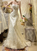 Elegant Strapless Tulle Lace Appliques Beaded Mermaid Evening Dress Long Party Gown