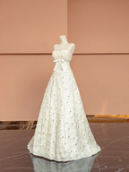 White strapless, fitted A-line long ball gown/bridal dress R8488