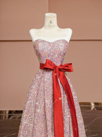 Light pink strapless A-line long ball gown/bridal dress R8398