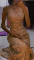 Sparkly Halter Satin Sequin Mermaid Long Wedding Guest Dress Formal Evening Gown SP1478