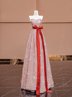 Light pink strapless A-line long ball gown/bridal dress R8398