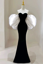 Sheath Off The Shoulder Black Velvet Evening Dress Prom Dresses Birthday Outfits  cg26197