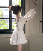 Large size French white moonlight dress sweet and beautiful princess tutu skirt R1877