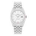 Stainless Steel 18K White Gold Diamond 36mm Oyster Perpetual Datejust Watch Silver 116234