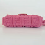 Fendi pink terry cloth medium baguette bag