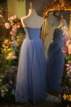 Purple strapless fitted waist dreamy fairy ball gown R7266