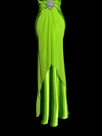 Green strapless fitted waist slim hip long sexy ball gown R8103