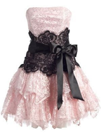 Elegant Strapless Ivory Lace A Line Short Birthday Outfits Formal Homecoming Dress Y9298