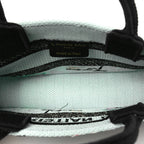 Canvas Embroidered Souvenir Saint Tropez Mini Book Tote With Strap Natural Multicolor