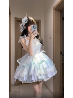 Retro Ball Gown Straps Neckline Short Tulle Birthday Dresses Birthday Outfits