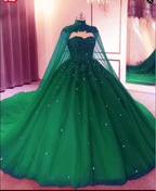 Sweetheart Ball Gown Wedding Dress With Cape C1491
