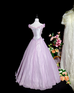 Beautiful Off The Shoulder Birthday Quinceanera Dress Purple Tulle Sequin Appliques Ball Gown Sweet 16 Dress
