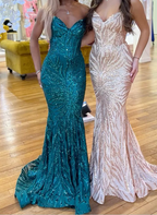 Gorgeous Spaghetti Straps Mermaid Evening Dress Long Prom Dress  Y7886