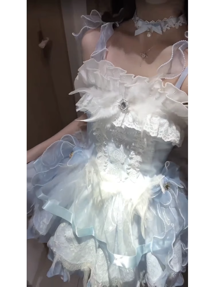 Retro Ball Gown Straps Neckline Short Tulle Birthday Dresses Birthday Outfits