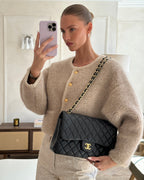 *FIRE PRICE* Chanel Black Jumbo Classic Double Flap Bag in Lambskin Leather with Gold Hardware