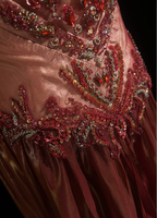 Retro Halter Satin Beaded A Line Long Wedding Guest Dress Formal Birthday Prom Dress Evening Gown  SP1440