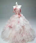 Pretty Tulle Pleated Appliques Pink Quinceanera Dress Sweet Formal Ball Gown SP326