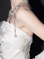 Elegant Ball Gown Strapless neckline Sleeveless Satin Wedding Dresses C209