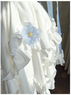 Sexy Ball Gown Straps White Flowers Chiffon Homecoming Dresses Birthday Outfits C2245