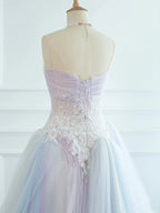 Pretty Ball Gown Spaghetti Straps Tulle Long Prom Dresses Party Gown Evening Dress C3773