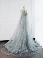Pretty Mermaid High Neckline Sequin Long Prom Dresses Party Gown Evening Dress C3774