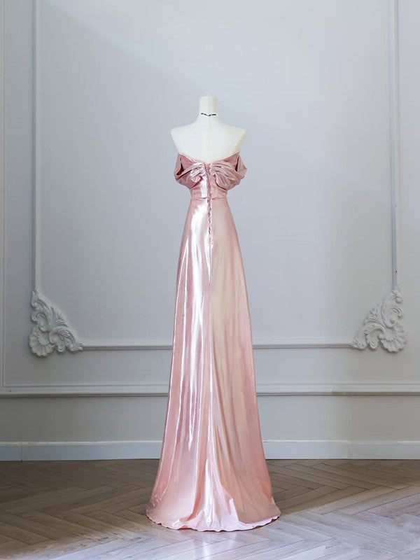 Pretty A Line Off The Shoulder Sequin Pink Long Prom Dresses Evening Gowns