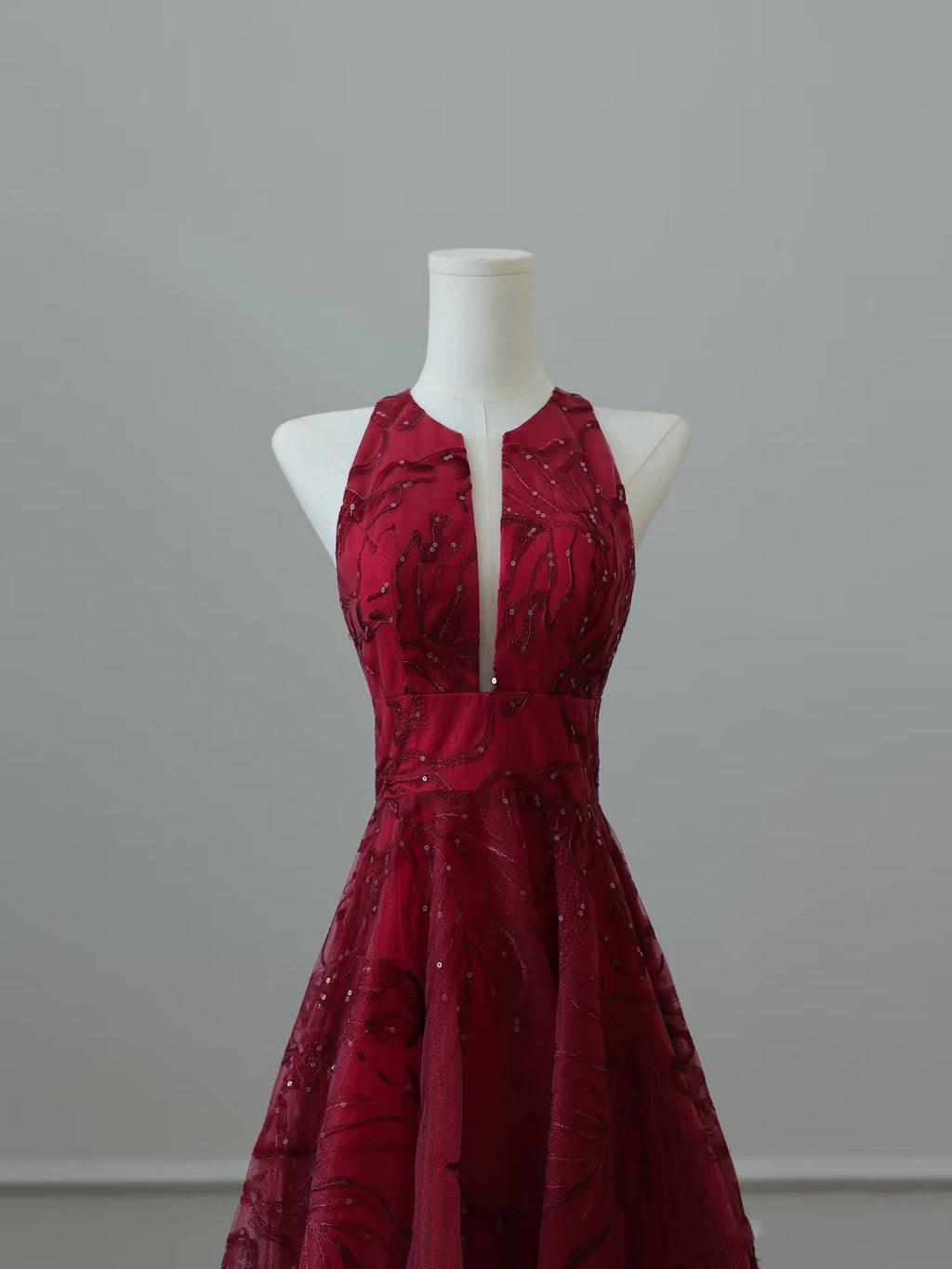 Sexy High Low Burgundy Sequin Long Prom Dresses Evening Gowns