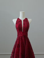 Sexy High Low Burgundy Sequin Long Prom Dresses Evening Gowns