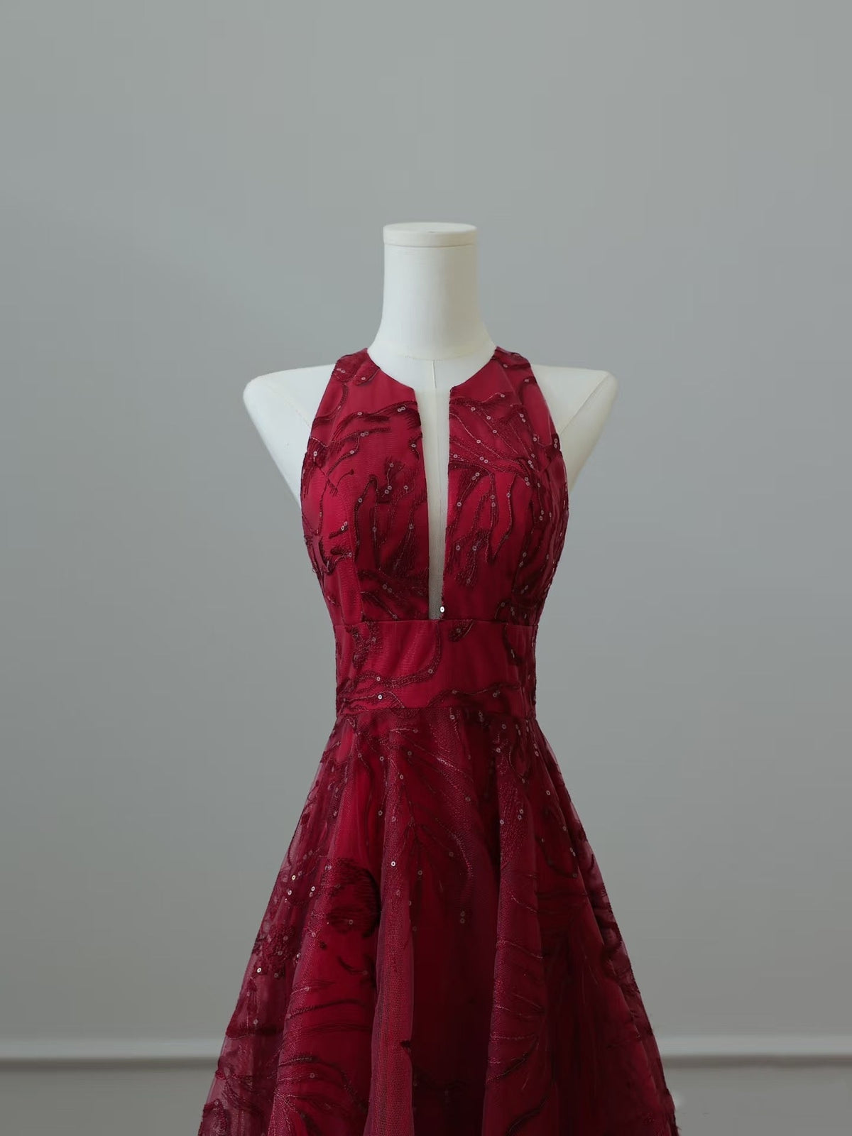 Sexy High Low Burgundy Sequin Long Prom Dresses Evening Gowns