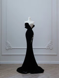 Sexy Mermaid Sweetheart Black Long Prom Dresses Evening Gowns