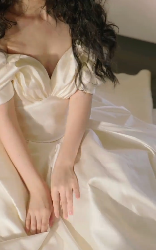 Classy Ball Gown Off The Shoulder Satin Long Wedding Dresses C4133