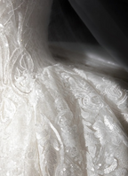 Timeless Ball Gown Tulle Lace Sequin Long Sleeves Long Wedding Dresses C4137