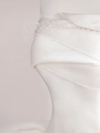 Elegant Ball Gown Strapless Satin Tulle Long Wedding Dresses C4215