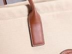 Celine Cabas Drawstring Cuir Triomphe In Textile And Calfskin Natural handbag