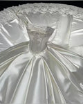 Dreamy Ball Gown Strapless Satin Lace Long Wedding Dresses C5638