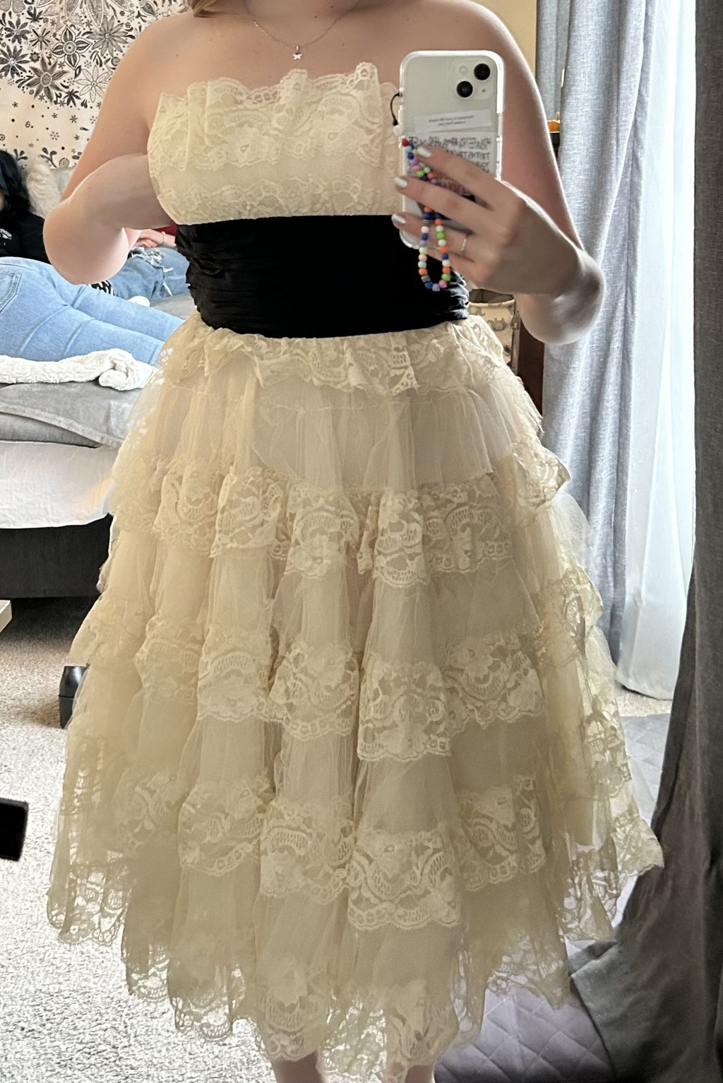 Sweet 16th Ball Gown Strapless Lace Short Homecoming Dress Birthday Outfits C5720