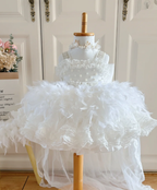Cute Ball Gown Tulle With Train Flower Girl Dress C6094