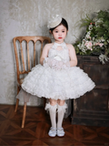 Cute Ball Gown Halter Tulle Flower Girl Dress C6099