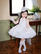 Cute Ball Gown Halter Tulle Flower Girl Dress C6099