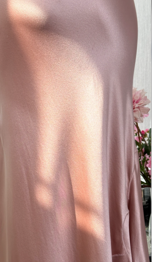 Elegant Spaghetti Straps Sweetheart Neck Pink Satin Mermaid Party Dress Long Birthday Prom Gown