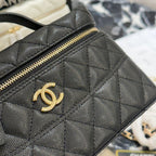 CHANEL LONG VANITY WITH CHAIN BLACK 19CM
