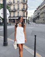 Women's White Strapless Mini Dress,White Short Homecoming Dress  Y1999