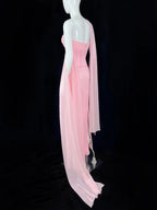 Y2K Style One Shoulder Sheath Prom Dress Pink Evening Dress CY0039