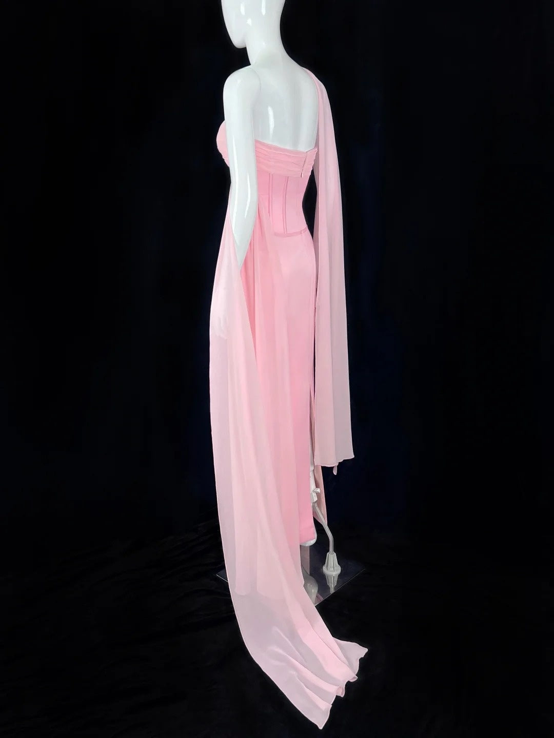 Y2K Style One Shoulder Sheath Prom Dress Pink Evening Dress CY0039